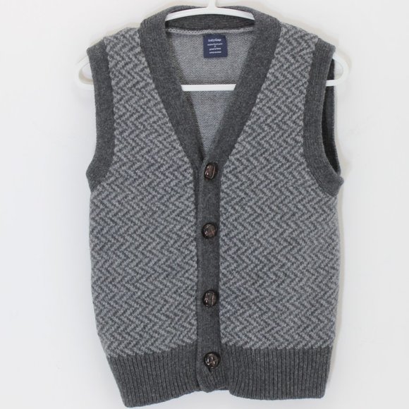 GAP Boys Grey Wool Blend Sweater Vest  2 - Picture 5 of 5